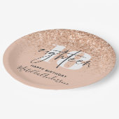 グリッターガーリーの18歳モダン誕生パーティー ペーパープレート (アングル)