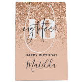 グリッターガーリーの18歳モダン誕生パーティー  ミディアムペーパーバッグ (正面)