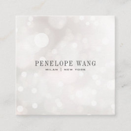 グリッターガーリーウィムシーホワイト《写真》ぼけ味 スクエア名刺