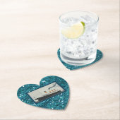 グリッターガーリータイタニック深いブルースパークルハート ペーパーコースター (インサイチュ)