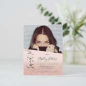 グリッターガーリータイポグラフィ赤面フォトスイート16 招待状 (スタンド正面)