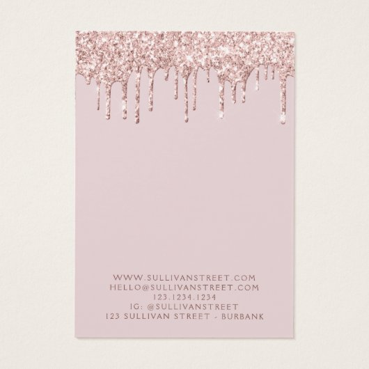 グリッターガーリードリップヘアクリップジュエリー表示カード (裏面)