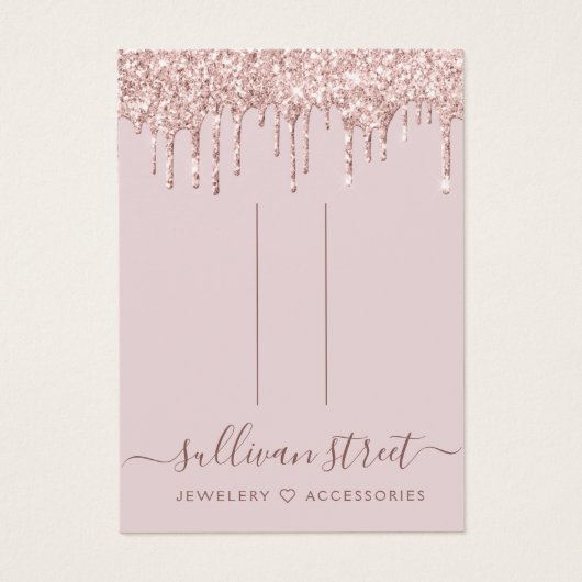 グリッターガーリードリップヘアクリップジュエリー表示カード (正面)