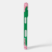 グリッターガーリーピンクグリーンドリップモノグラム追加の名前 Case-Mate iPhoneケース (裏面 / 右)