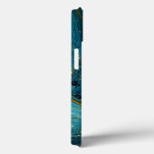 グリッターガーリーマーブルアートブルー金ゴールドモノグラム Case-Mate iPhoneケース (裏面 / 右)