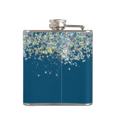 グリッターガーリー名前をカスタムするモノグラム フラスク (裏面)