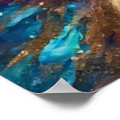 グリッターガーリー女性顔モダンアートポスター ポスター (角)