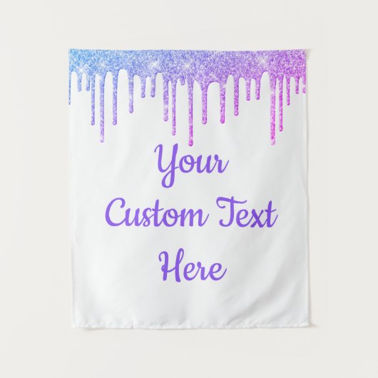 グリッターガーリー誕生日パーティー写真ブース背景 タペストリー (正面)