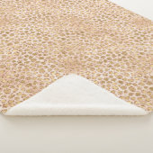 グリッターガーリー金ゴールドピーチレオパードプリント シェルパブランケット (3/4)