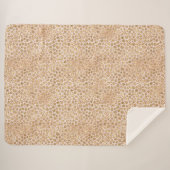 グリッターガーリー金ゴールドピーチレオパードプリント シェルパブランケット (正面(横))