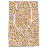 グリッターガーリー金ゴールド桃豹紋 ミディアムペーパーバッグ (正面)