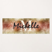 グリッターガールモノグラムのトレーニング ヨガマット (正面(横))