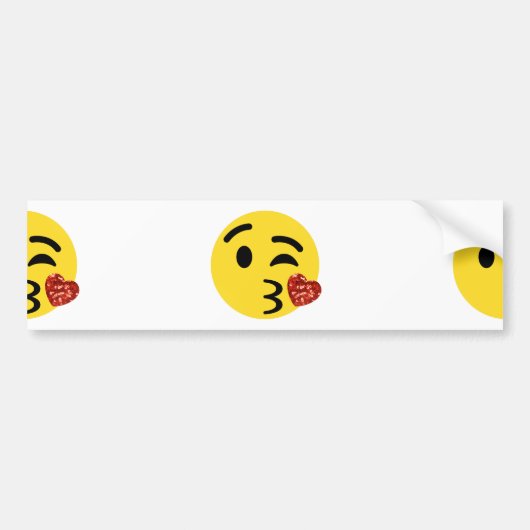 グリッターキス絵文字 バンパーステッカー (正面)