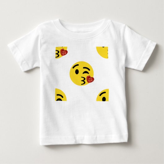 グリッターキス絵文字 ベビーTシャツ (正面)