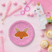 グリッターキツネ ペーパープレート (パーティー)