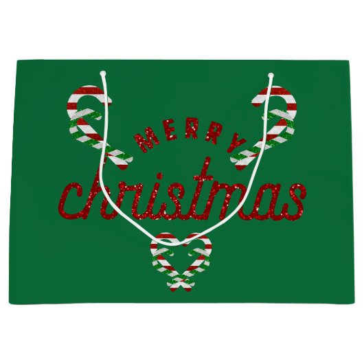 グリッターキャンディーキャン ラージペーパーバッグ (正面)