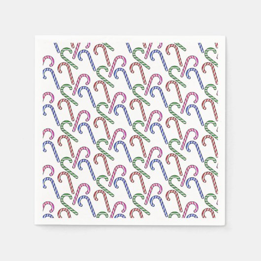 グリッターキャンディーケーン模様 スタンダードカクテルナプキン (正面)