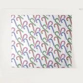 グリッターキャンディーケーン模様 タペストリー (正面(横))