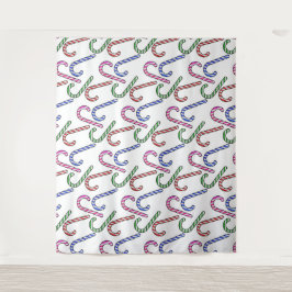 グリッターキャンディーケーン模様 タペストリー