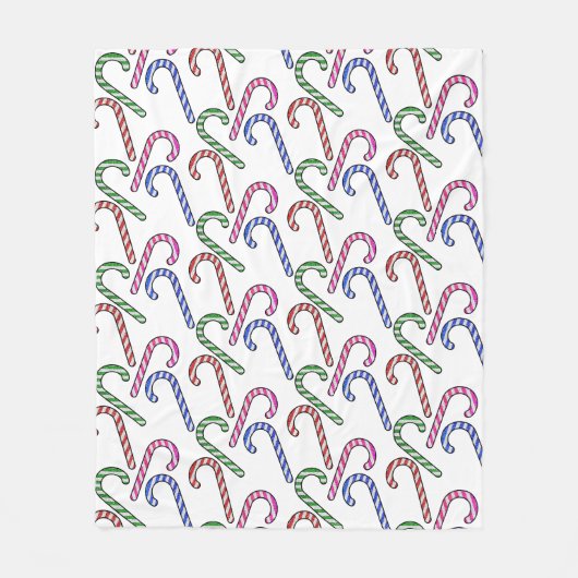 グリッターキャンディーケーン模様 フリースブランケット (正面)