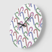 グリッターキャンディーケーン模様 ラージ壁時計 (傾斜)