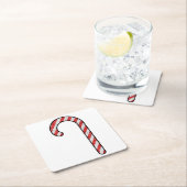 グリッターキャンディーケーン スクエアペーパーコースター (インサイチュ)