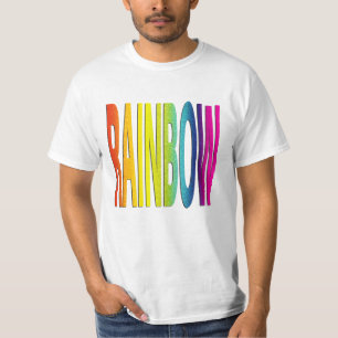 グリッターキラキラ輝く虹テクスチャレインボー文字アート Tシャツ