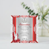 グリッターキンセアニェラ15thバースデーパーティレッドシューズ 招待状 (スタンド正面)