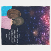 グリッターギフトお母さん娘の手紙ノート フリースブランケット (正面(横))