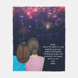 グリッターギフトお母さん娘の手紙ノート フリースブランケット