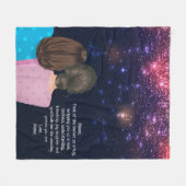 グリッターギフトお母さん娘の手紙ノート フリースブランケット (正面(横))