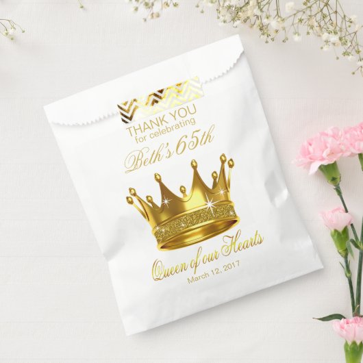 グリッタークイーンの我々のハート65誕生日クラウン フェイバーバッグ (封をした状態)