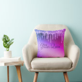 グリッタークイーンガーリーグリッターかわいらしパープルスロー クッション (椅子)