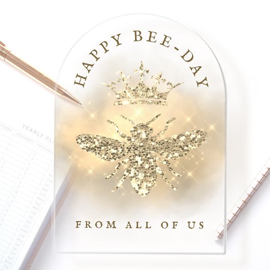 グリッタークイーンビー誕生日カード アクリル招待状