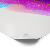 グリッタークイーンレインボーキュートヘアブラックメラニンアフロア ポスター (コーナー)