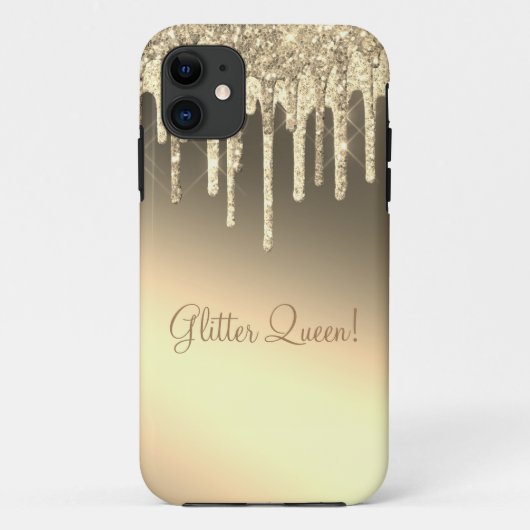 グリッタークイーン金ゴールドスパークルグきらきら光るラム Case-Mate iPhoneケース (裏面)