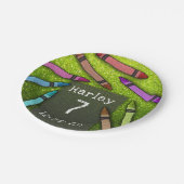 グリッタークライアンカラフルズ誕生日パ子供へーティ ペーパープレート (アングル)