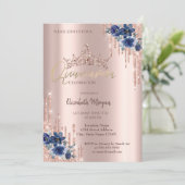 グリッタークラウンドロップブルーフラワーズキンセアニラ 招待状 (スタンド正面)