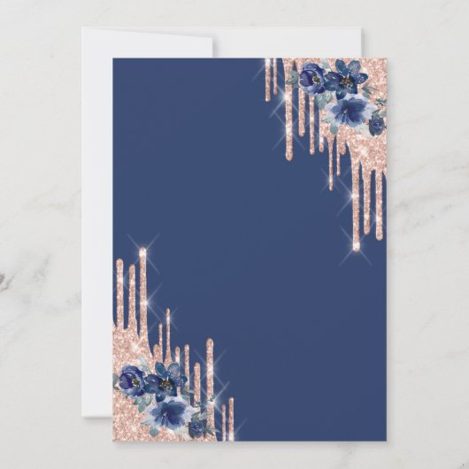  グリッタークラウンドロップ 青い花のキンセアニエラ   招待状 (裏面)