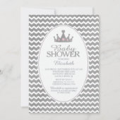 グリッタークラウンプリンセスベビーシャワーの侵入 招待状 (正面)