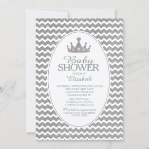 グリッタークラウンプリンセスベビーシャワーの侵入 招待状