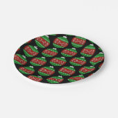 グリッタークリスマスオーナメントパターン ペーパープレート (アングル)