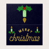 グリッタークリスマスキャンドルカード (外部フラット)