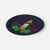 グリッタークリスマスキャンドル ペーパープレート (アングル)