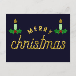 グリッタークリスマスキャンドル ポストカード