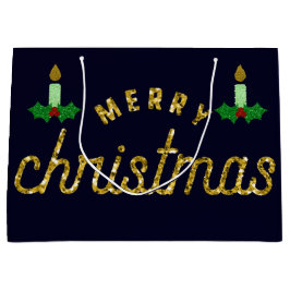 グリッタークリスマスキャンドル ラージペーパーバッグ