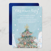 グリッタークリスマスツリーインザスノーホリデーパーティー 招待状 (正面/裏面)