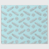 グリッタークリスマスツリーホリデイズスノーフレーク ラッピングペーパー (フラット)