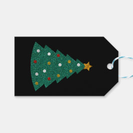 グリッタークリスマスツリー ギフトタグ