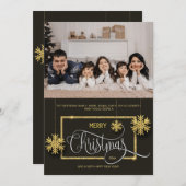 グリッタークリスマスフォトホリデーカード 招待状 (正面/裏面)